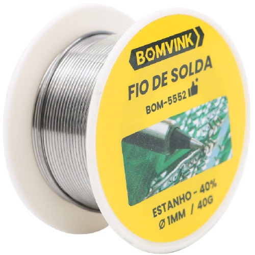 Estanho em fio para solda espessura de 1 mm 40 g - BOM-5552 Estanho em fio para solda espessura de 1 mm 40 g - BOM-5552
