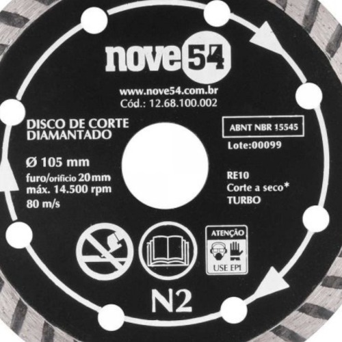 Disco diamantado turbo 105 mm - N2