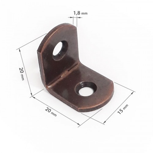 Cantoneira de reforço para moveis 20 x 20 mm aço galvanizado 4 peças Cantoneira de reforço para moveis 20 x 20 mm aço galvanizado 4 peças