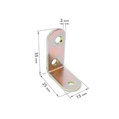Cantoneira de reforço para moveis 35 x 25 mm aço galvanizado 4 peças Cantoneira de reforço para moveis 35 x 25 mm aço galvanizado 4 peças