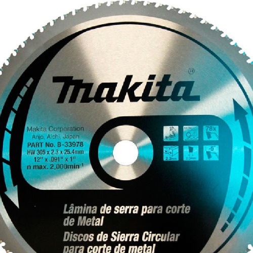 Disco de serra para metal 305 x 25,4 mm 78 dentes - B-33978