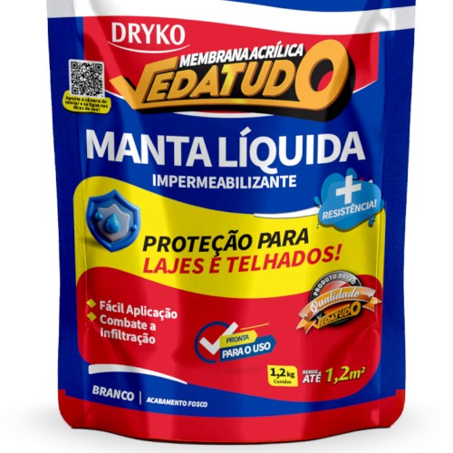 Manta lquida impermeabilizante para lajes e telhados 1,2 Kg - Vedatudo