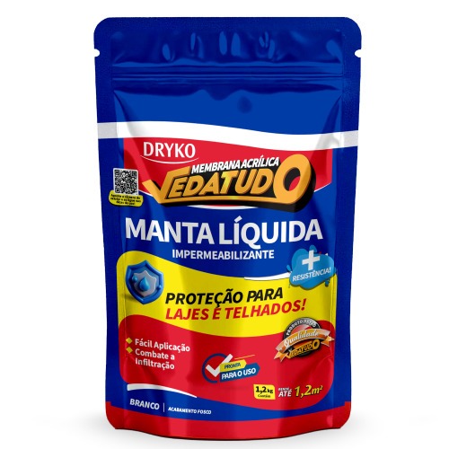 Manta lquida impermeabilizante para lajes e telhados 1,2 Kg - Vedatudo