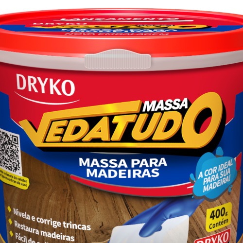 Massa para madeira reparo e calafetao 400 g - Vedatudo