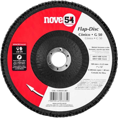Disco de lixa flap disc flap-disc c�nico 7