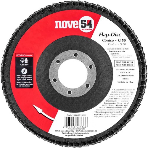 Disco de lixa flap disc flap-disc cônico 4.1/2 Disco de lixa flap disc flap-disc cônico 4.1/2