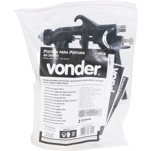 Pistola para pintura com caneca plástica 750 ml - PDV90 Pistola para pintura com caneca plástica 750 ml - PDV90