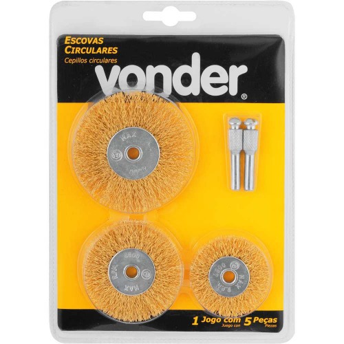 Jogo de escovas de ao circular com 3 peas