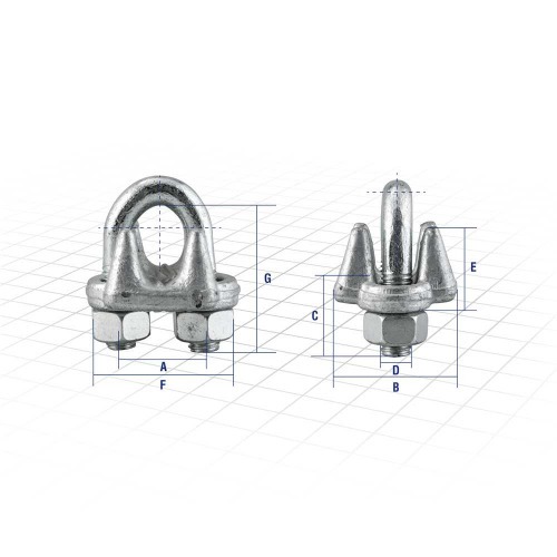 Clips para cabo de a�o 3/4 - 19,10 mm pesado