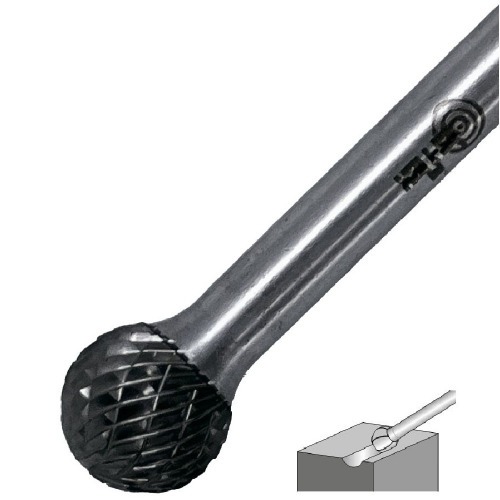 Lima rotativa endurecida esférica 20 x 18 mm haste 6 mm - 23.220 Lima rotativa endurecida esférica 20 x 18 mm haste 6 mm - 23.220