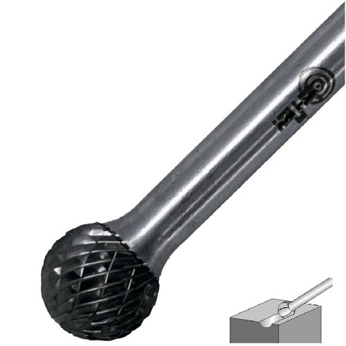 Lima rotativa endurecida esf�rica 10 x 8 mm haste 6 mm - 23.217