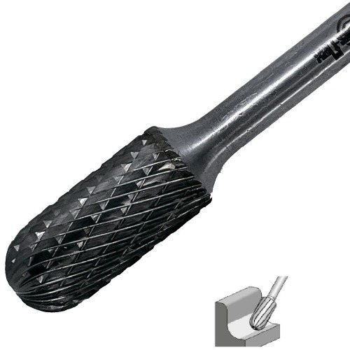 Lima rotativa endurecida cil�ndrica redonda 8 x 20 mm haste 6 mm - 23.206