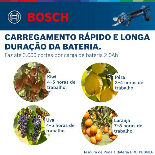 Tesoura para poda a bateria 12V Brushless com 2 baterias e maleta - Pro Pruner  110V/220V
