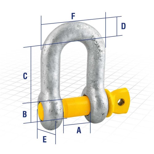 Manilha reta para cabo de aço 3/8 Manilha reta para cabo de aço 3/8