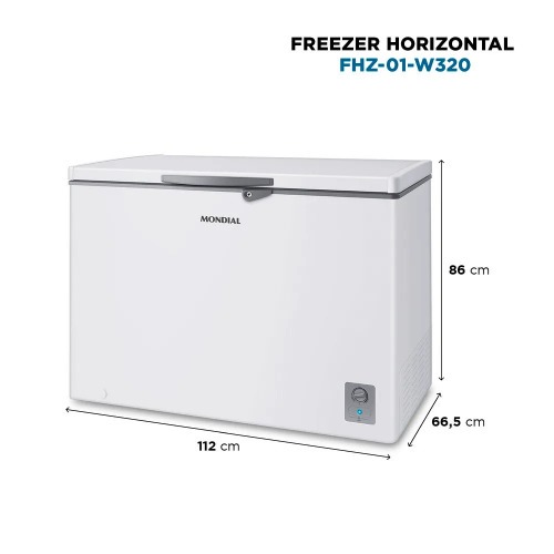 Freezer e Refrigerador Horizontal 308L branco - FHZ-01-W320  110V