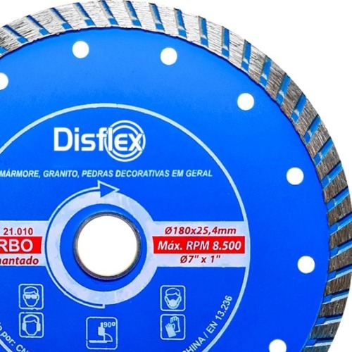 Disco diamantado turbo 180 mm para concreto - 21.010