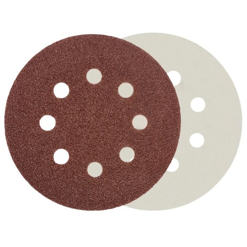 Disco de lixa com pluma 125 mm 8 furos gro 120 com 10 peas - 08.022