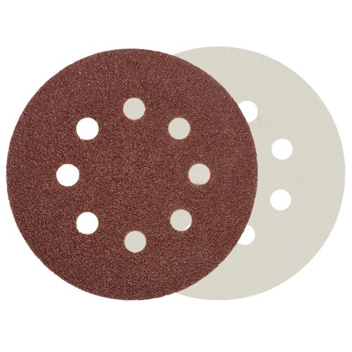 Disco de lixa com pluma 125 mm 8 furos gro 80 com 10 peas - 08.019