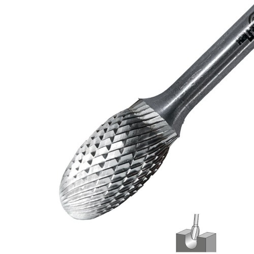 Lima rotativa endurecida gota 8 x 13 mm haste 6 mm - 23.227