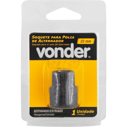 Soquete especial para polia de alternador sextavado 22 mm x estriado 33 dentes