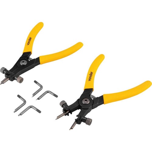 Kit 2 alicates para anis de reteno com 8 pontas intercambiveis