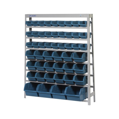 Estante metálica com 49 gavetas azul medidas diversas - EP49A Estante metálica com 49 gavetas azul medidas diversas - EP49A