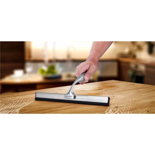 Rodo de a�o inox 250 mm com suporte para fixa��o