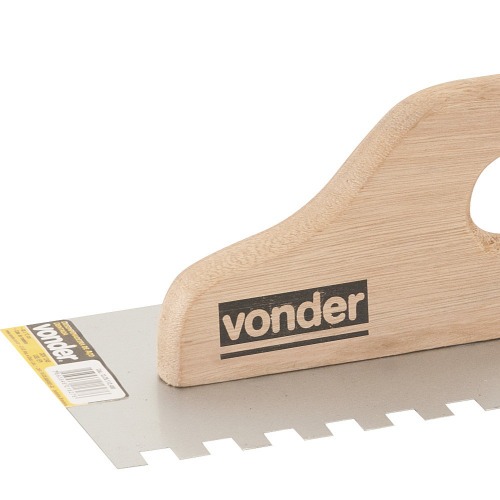 Desempenadeira de aço dentada 120 x 480 mm cabo de madeira Desempenadeira de aço dentada 120 x 480 mm cabo de madeira