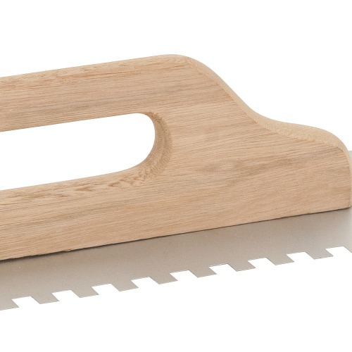 Desempenadeira de aço dentada 120 x 480 mm cabo de madeira Desempenadeira de aço dentada 120 x 480 mm cabo de madeira