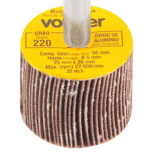 Roda de lixa 25 mm x 20 mm com haste gr�o 220 