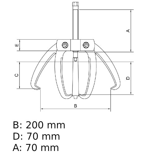 Saca polia com 3 garras abertura de 200 mm - 44029/008 Saca polia com 3 garras abertura de 200 mm - 44029/008