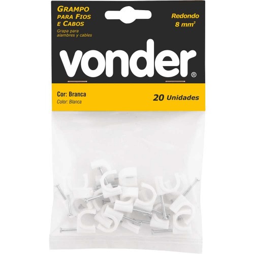 Grampo para de fios redondo em plstico 8 mm