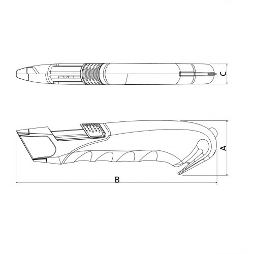 Estilete de seguran�a retr�til com ponta bico de pato