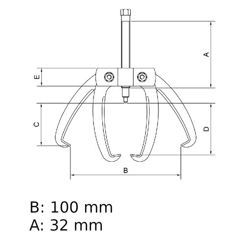 Saca polia com 2 garras abertura de 100 mm - 44027/004 Saca polia com 2 garras abertura de 100 mm - 44027/004