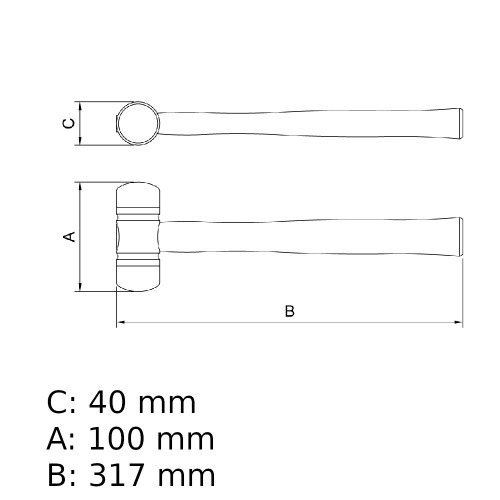 Martelo de bordas plsticas em 