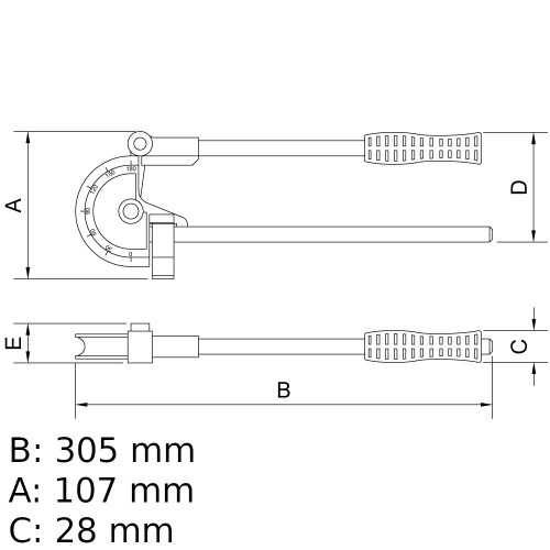 Curvador manual para tubos metálicos não temperados de até 12 mm Curvador manual para tubos metálicos não temperados de até 12 mm