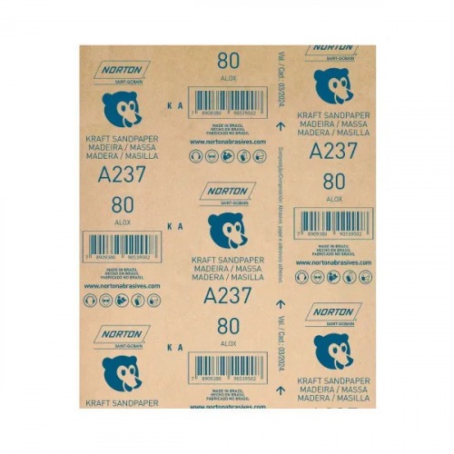 Folha de lixa para madeira e massa 225 x 275 mm - A237 Folha de lixa para madeira e massa 225 x 275 mm - A237