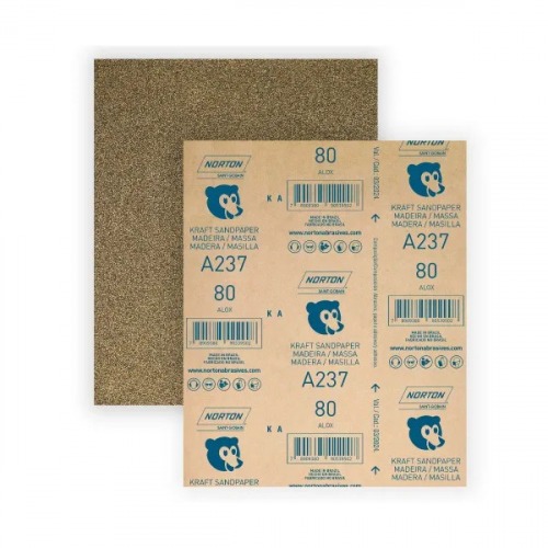 Folha de lixa para madeira e massa 225 x 275 mm - A237 Folha de lixa para madeira e massa 225 x 275 mm - A237