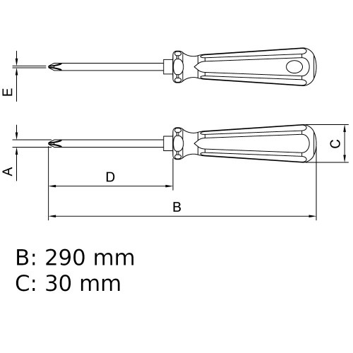 Chave phillips 3/8 x 6