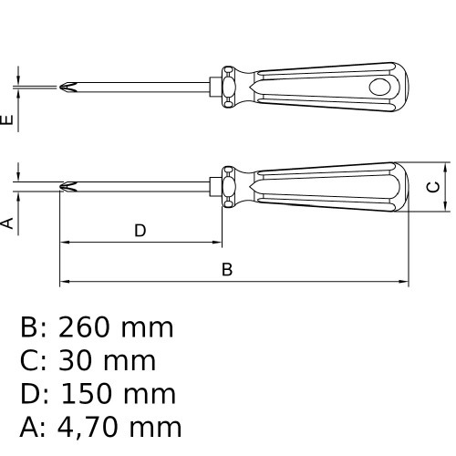 Chave phillips 3/16 x 6