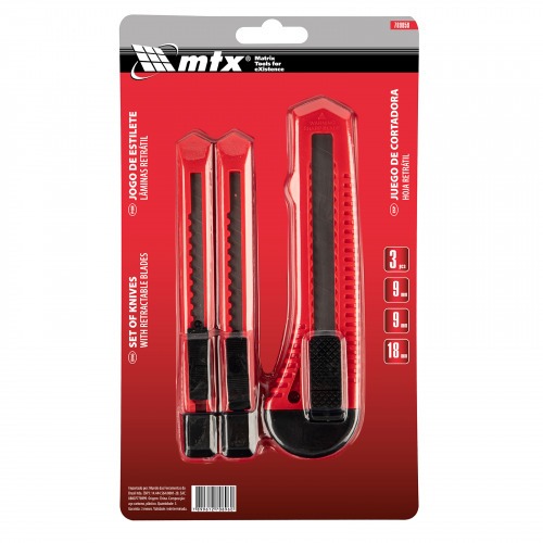 Jogo de estilete retrtil com 3 peas - 789859