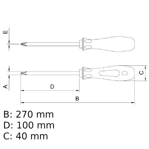 Chave phillips 1/4 x 4