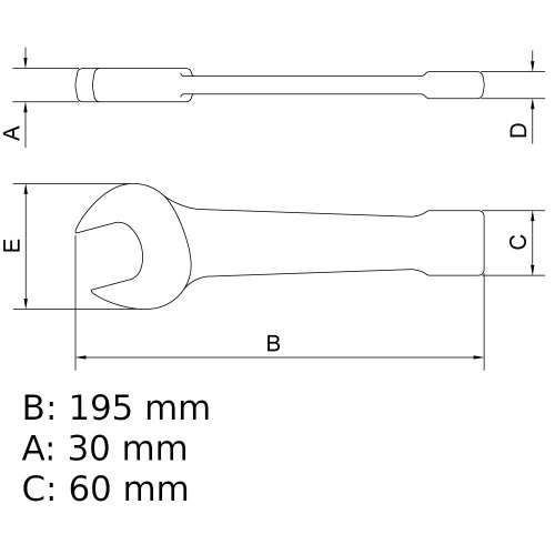 Chave fixa de bater 34 mm a�o cromo van�dio