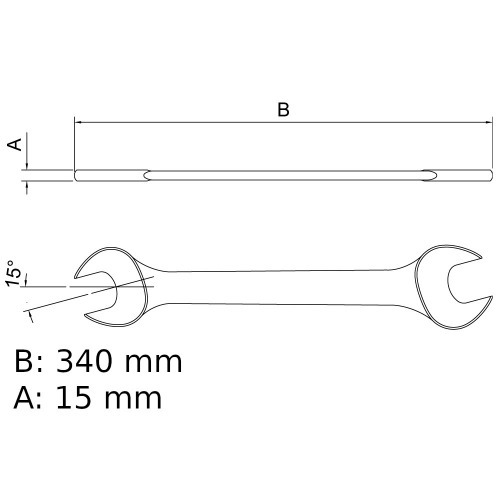 Chave fixa 30 x 32 mm aço cromo vanádio com cartela Chave fixa 30 x 32 mm aço cromo vanádio com cartela