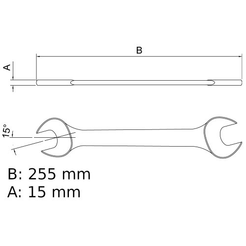 Chave fixa 18 x 19 mm aço cromo vanádio Chave fixa 18 x 19 mm aço cromo vanádio