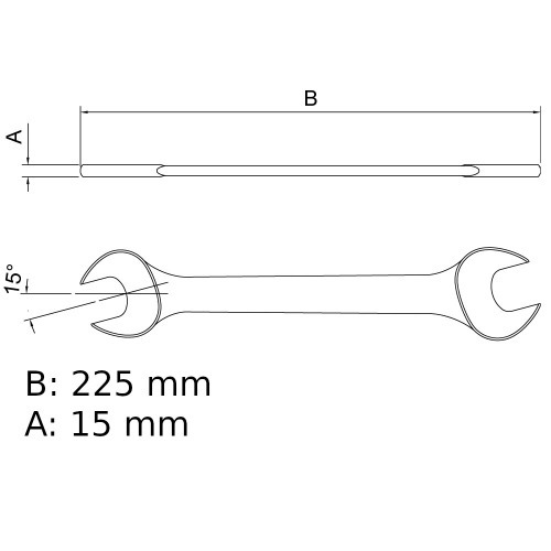 Chave fixa 12 x 13 mm ao cromo vandio com cartela