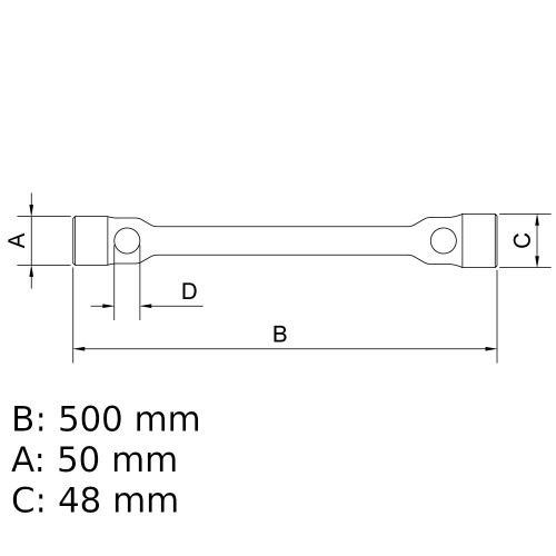 Chave de roda macia 32 x 30 mm ao cromo vandio