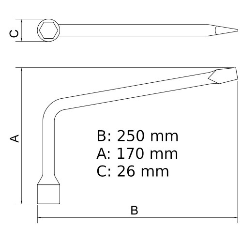 Chave de roda 17 mm em 