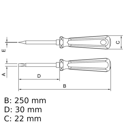 Chave de fenda isolada 3/16 x 6 Chave de fenda isolada 3/16 x 6