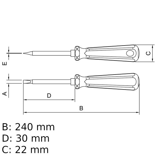 Chave de fenda isolada 3/16 x 4
